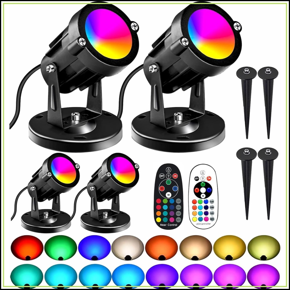 Outdoor Lighting Tree - RGBW 8W LED Spotlight with Remote,