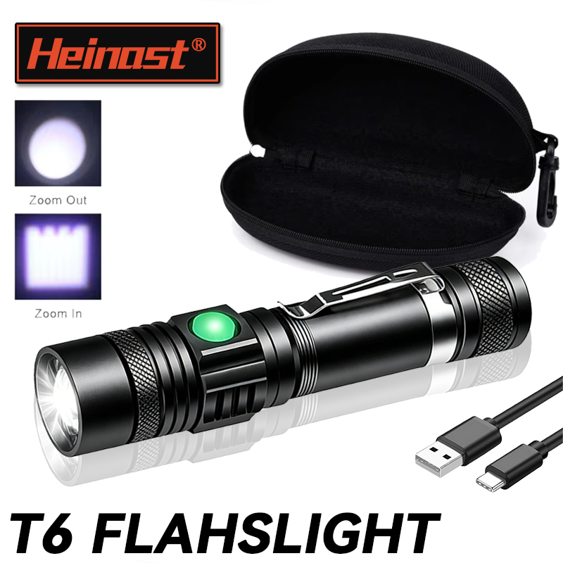Outdoor Lighting Nearby - T6 LED Rechargeable Flashlight,18650 Zoomable Torch,