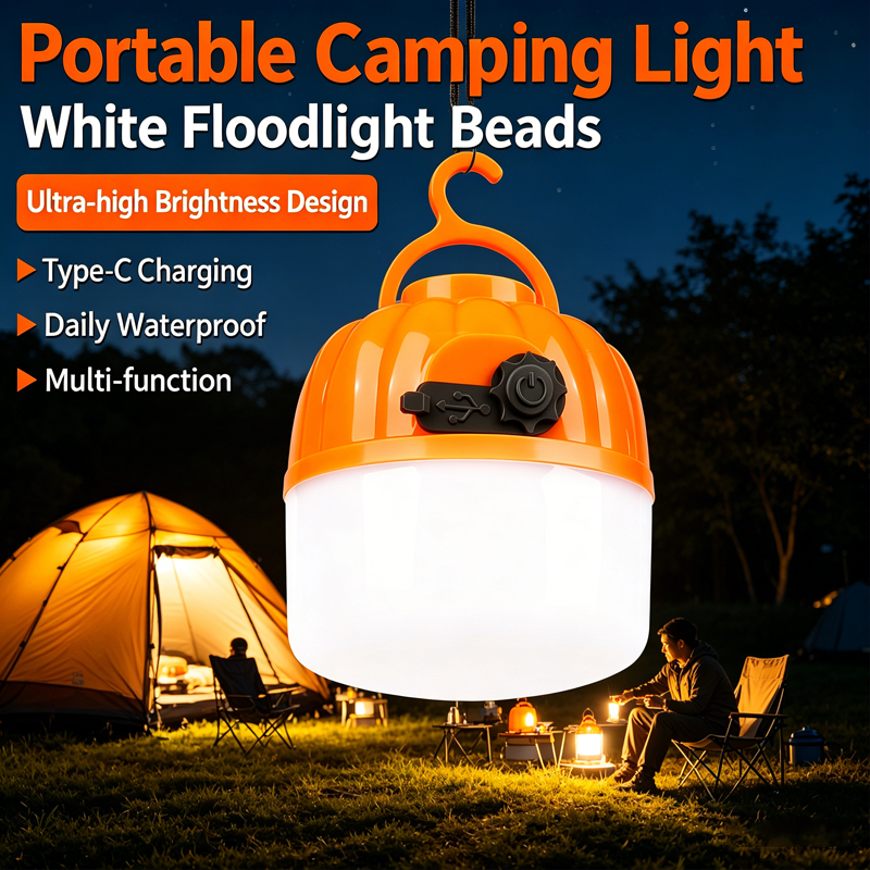 Outdoor Lighting Replacement Bulbs - Mini Portable LED Pumpkin Bulb 6500K