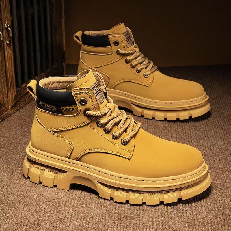 Outdoor Lighting Round - Men's High Top Boots Outdoor Ankle