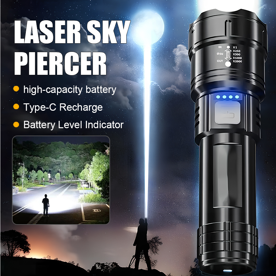 Outdoor Lighting Nearby - High Power P50 LED Flashlight USB