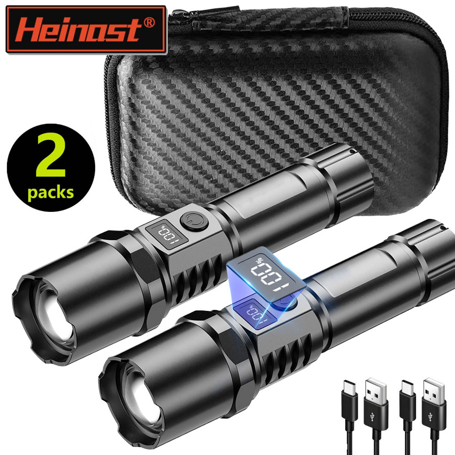 Outdoor Lighting Nearby - High Power XHP100 Led Flashlight Rechargeable