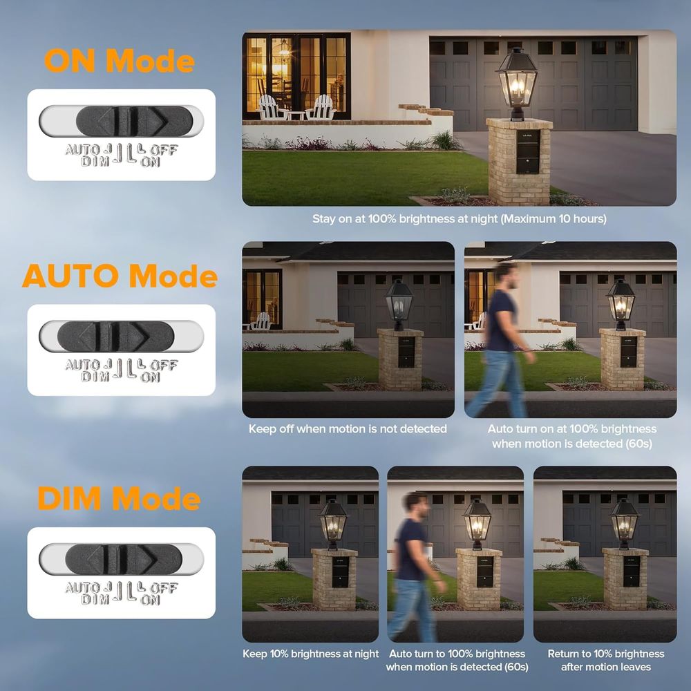 Outdoor Solar Lamp Post Light  - مراجعة Motion Sensor Outdoor وسعره