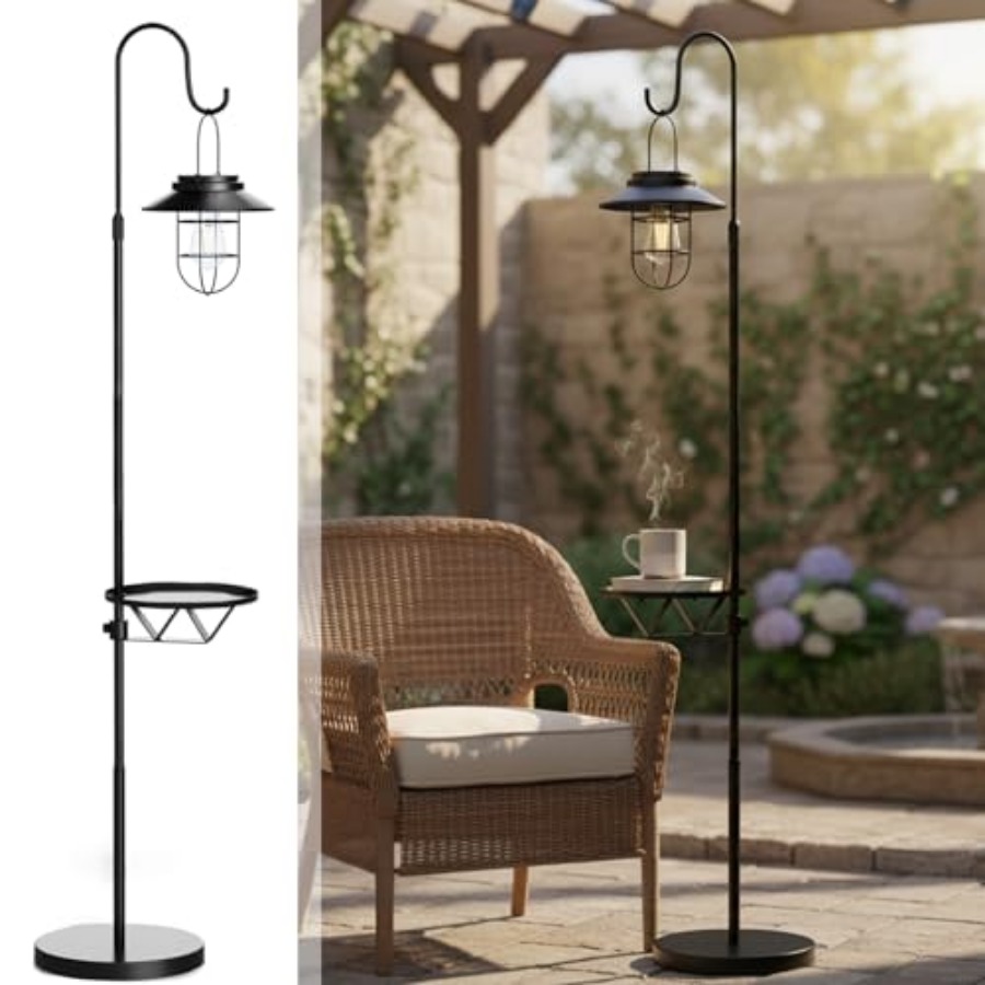 Solar Floor Lamp with Table, 6 - مراجعة Outdoor Lighting Lamps وسعره