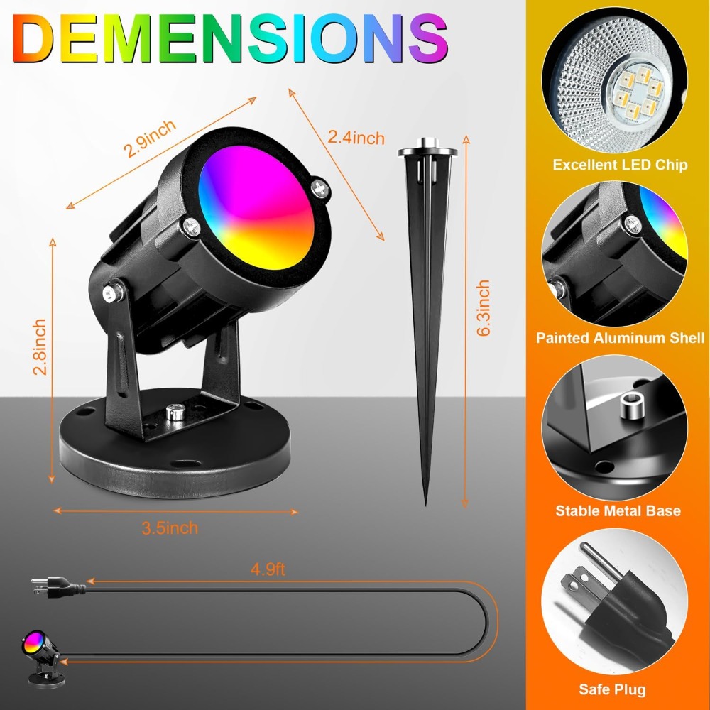 RGBW 8W LED Spotlight with Rem - مراجعة Outdoor Lighting Tree وسعره