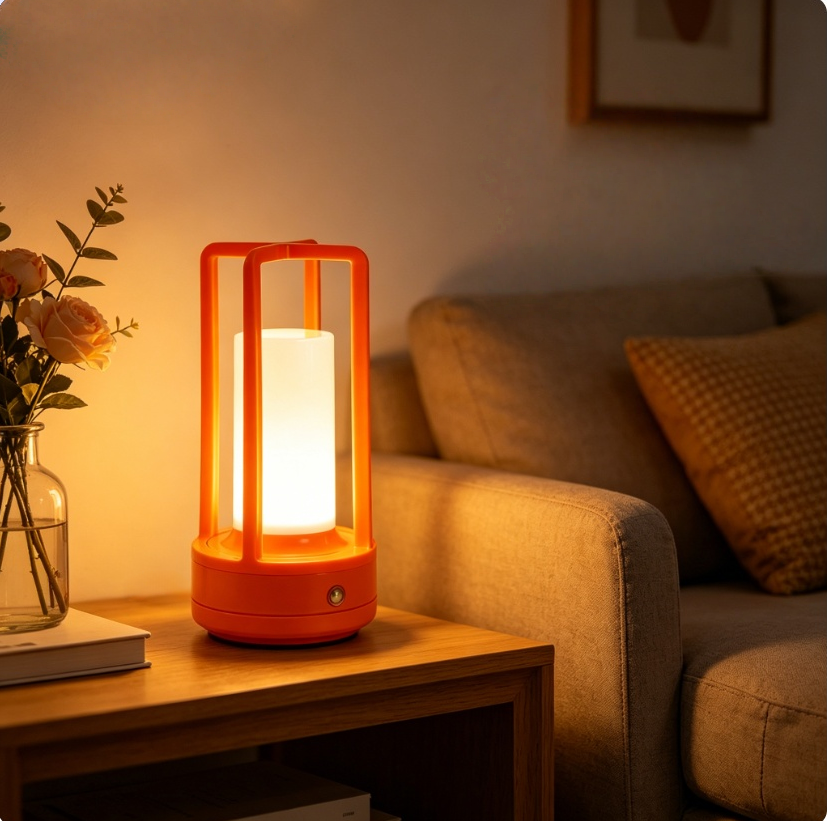 Modern Orange Cage Table Lamp  - مراجعة Outdoor Lighting Lamps وسعره
