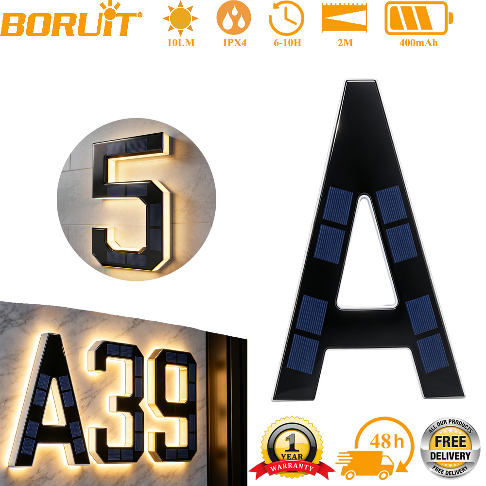 12CM Solar House Number Lights - مراجعة Motion Sensor Outdoor وسعره