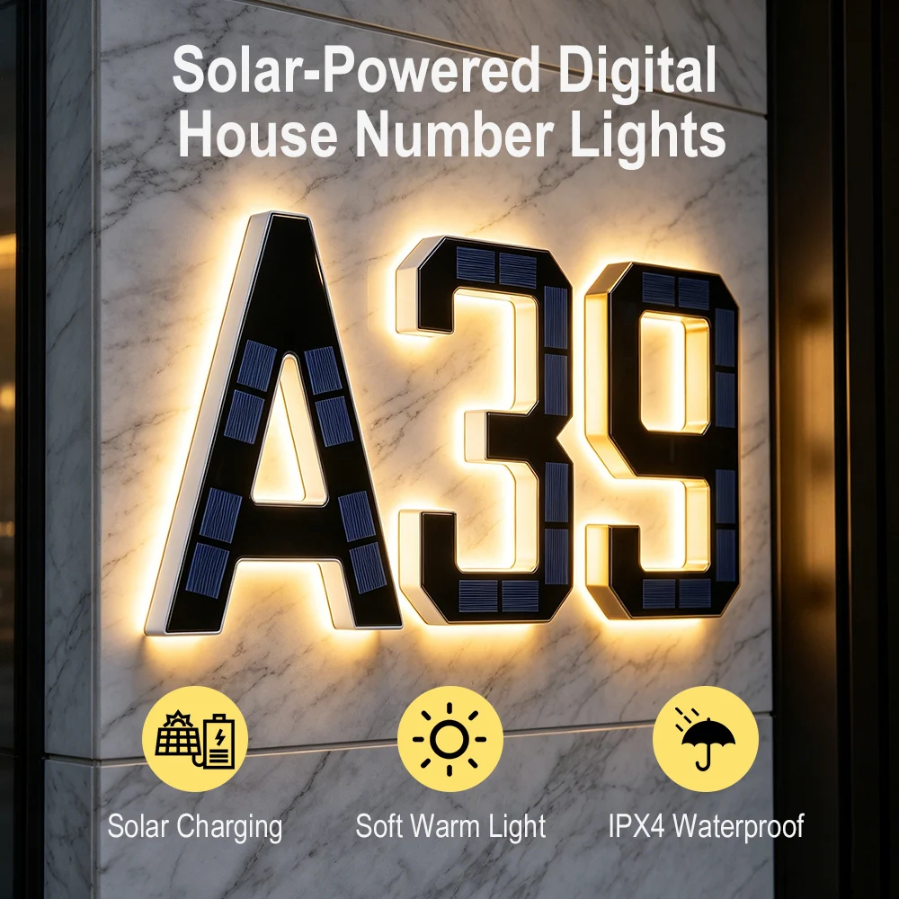 12CM Solar House Number Lights - مراجعة Motion Sensor Outdoor وسعره