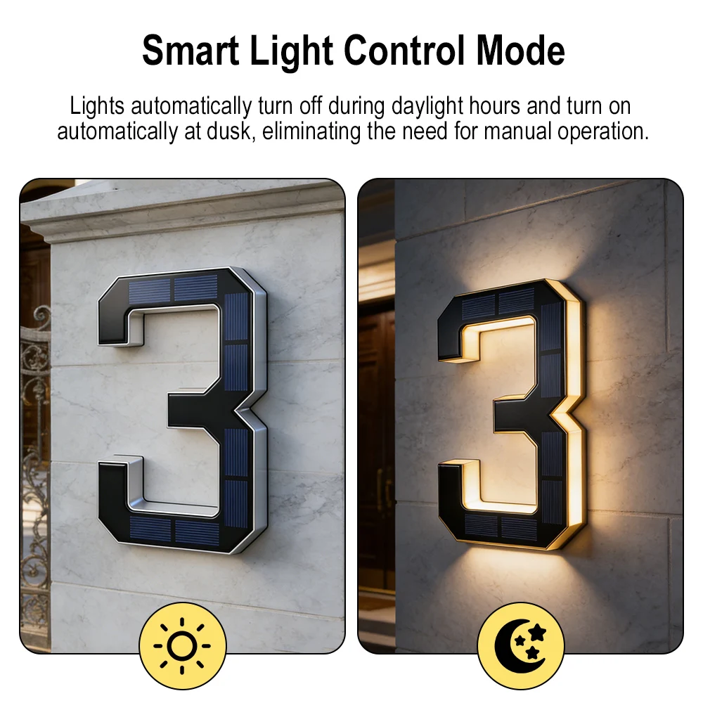 12CM Solar House Number Lights - مراجعة Motion Sensor Outdoor وسعره