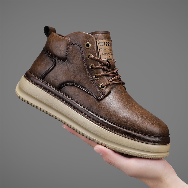 Men's Handmade Retro High-Top  - مراجعة Outdoor Lighting Round وسعره