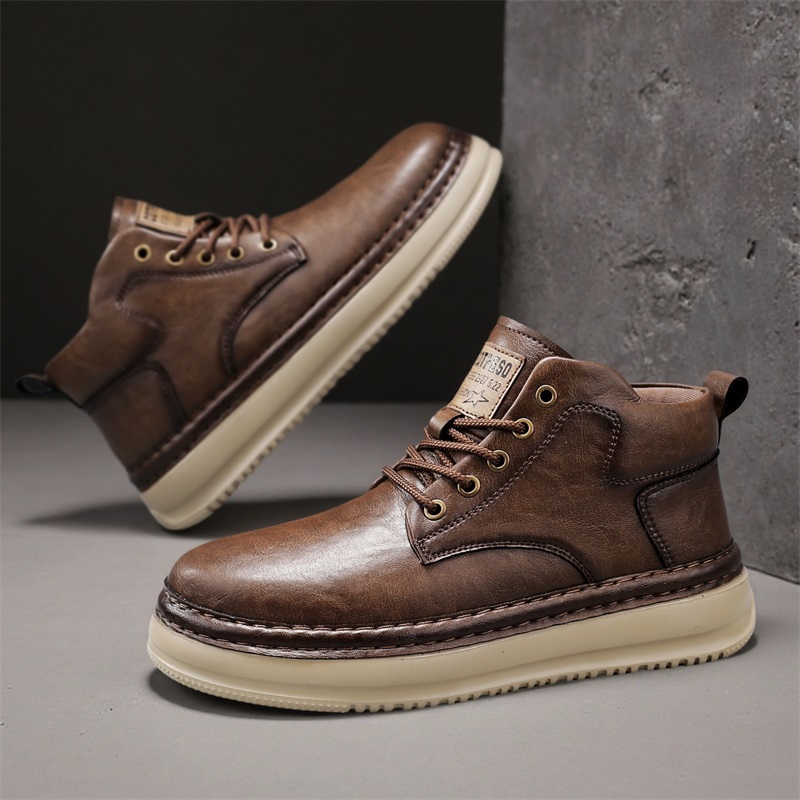 Men's Handmade Retro High-Top  - مراجعة Outdoor Lighting Round وسعره