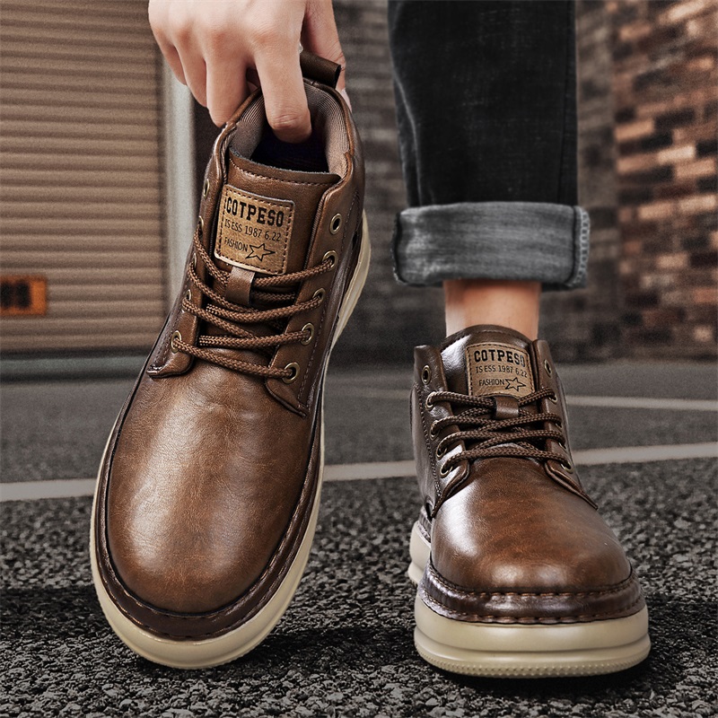 Men's Handmade Retro High-Top  - مراجعة Outdoor Lighting Round وسعره