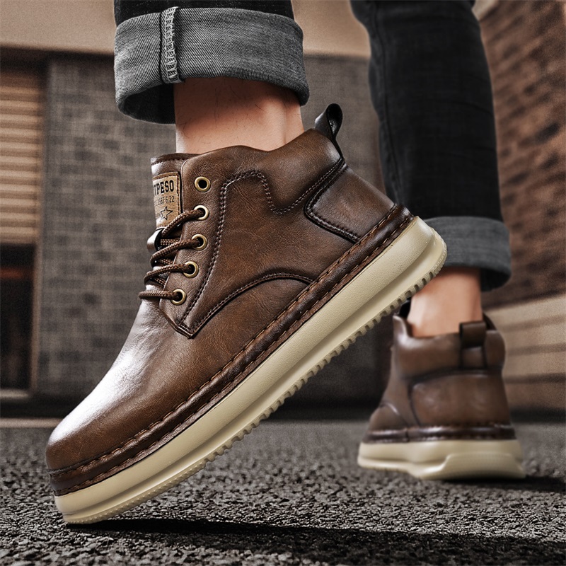 Men's Handmade Retro High-Top  - مراجعة Outdoor Lighting Round وسعره