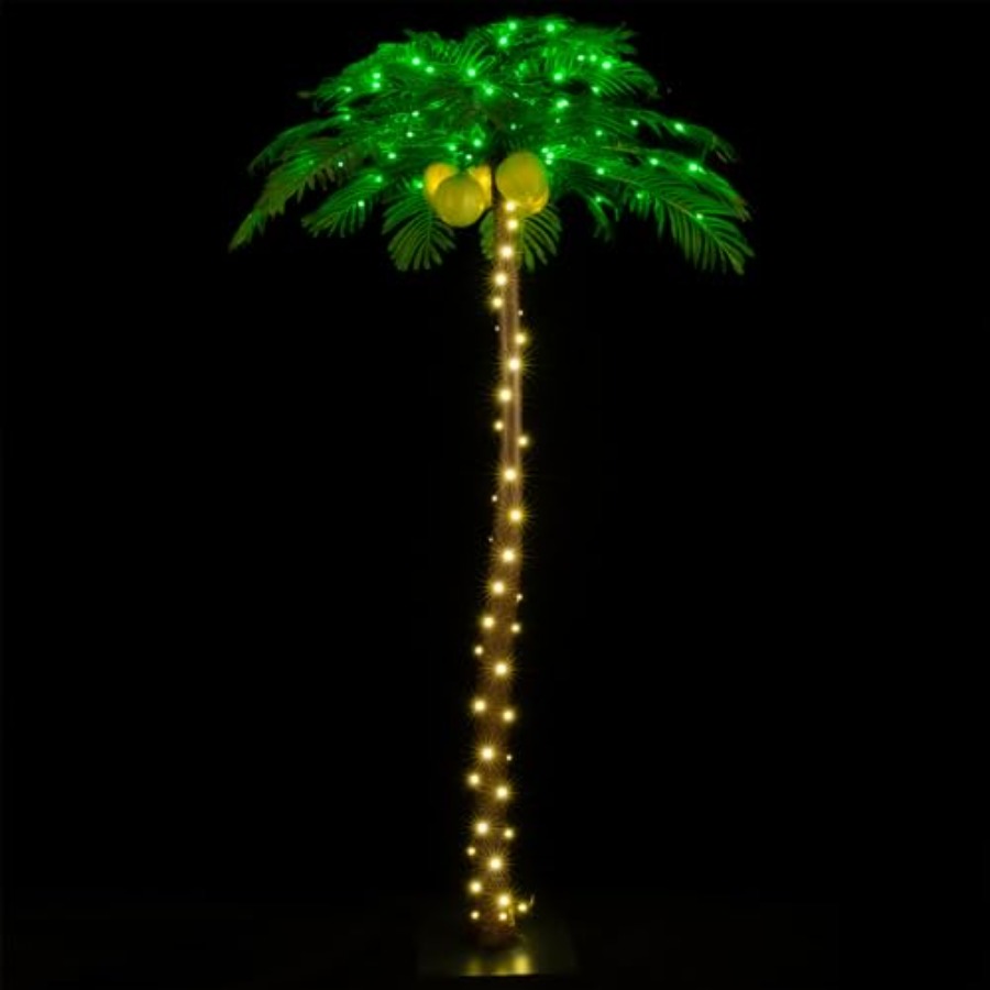 7ft Lighted Palm Tree with 208 - مراجعة Outdoor Lighting Tree وسعره