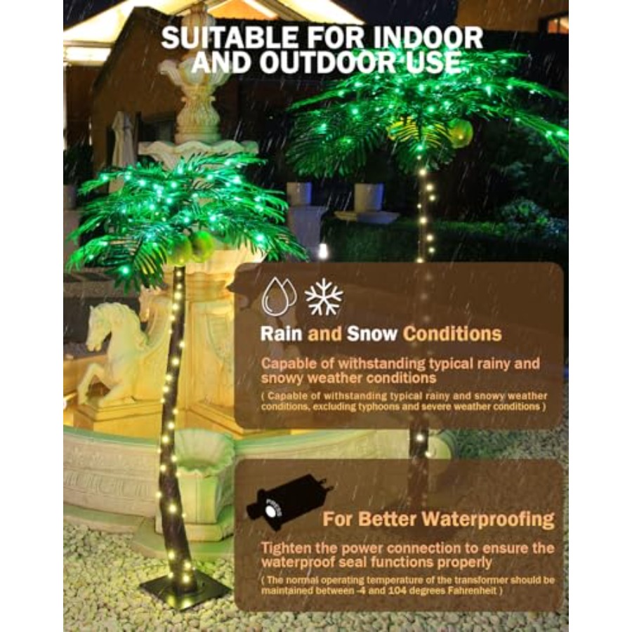 7ft Lighted Palm Tree with 208 - مراجعة Outdoor Lighting Tree وسعره