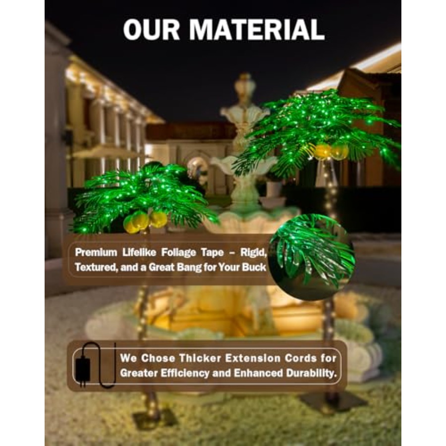 7ft Lighted Palm Tree with 208 - مراجعة Outdoor Lighting Tree وسعره