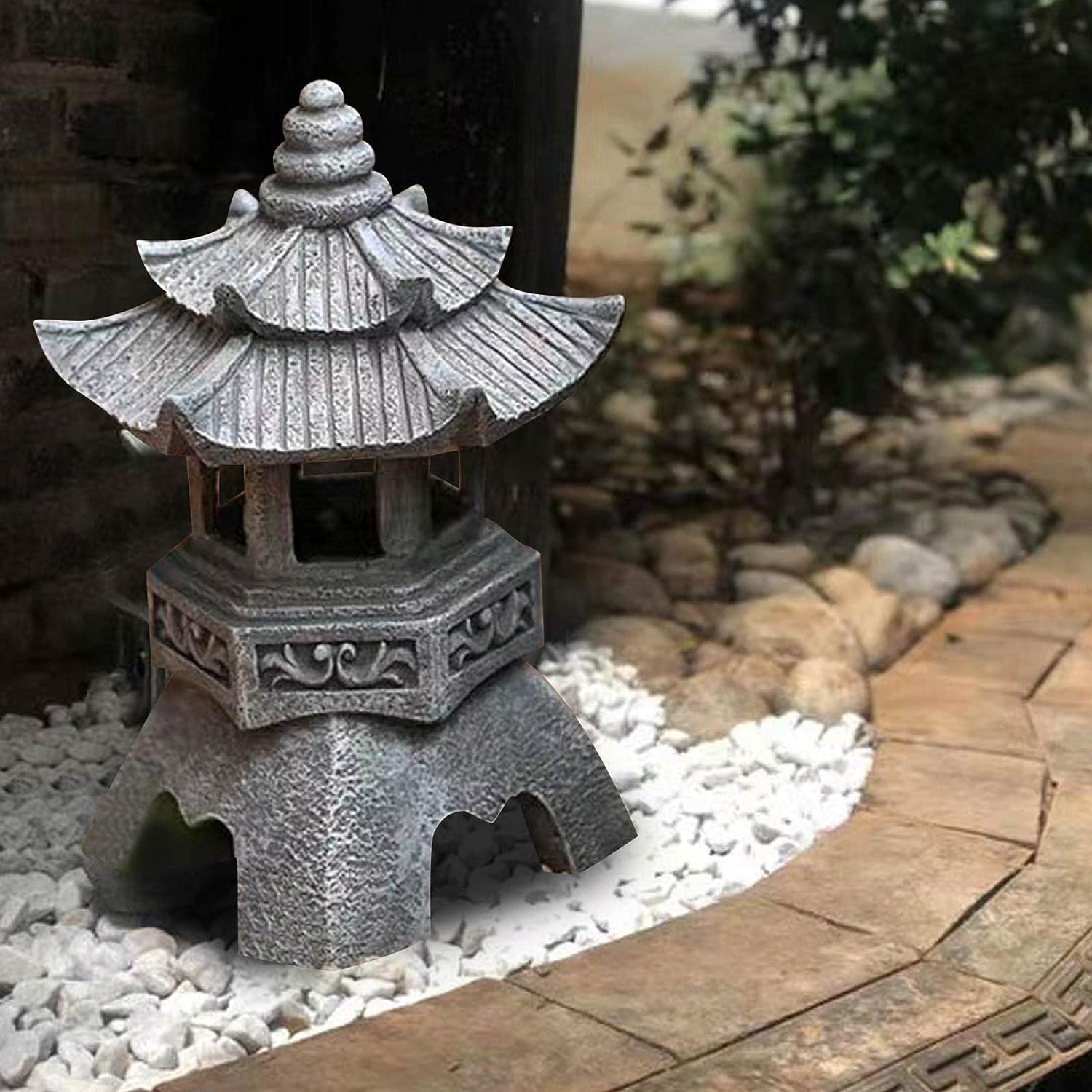 Garden Solar LED Pagoda Lanter - مراجعة Outdoor Lighting Bronze وسعره