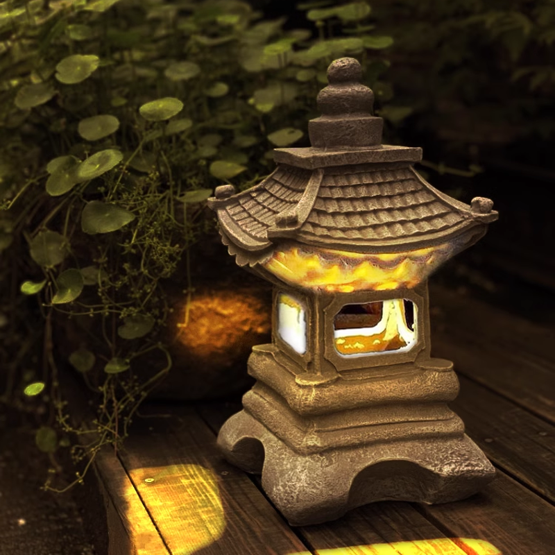 Garden Solar LED Pagoda Lanter - مراجعة Outdoor Lighting Bronze وسعره