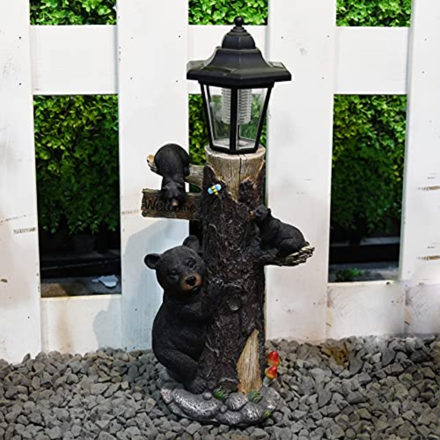 Bear Statue Welcome Sign Garde - مراجعة Outdoor Lighting Tree وسعره