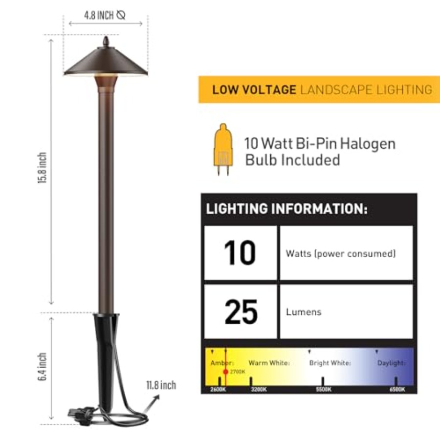 Malibu Low Voltage Pathway Lig - مراجعة Outdoor Lighting Bronze وسعره
