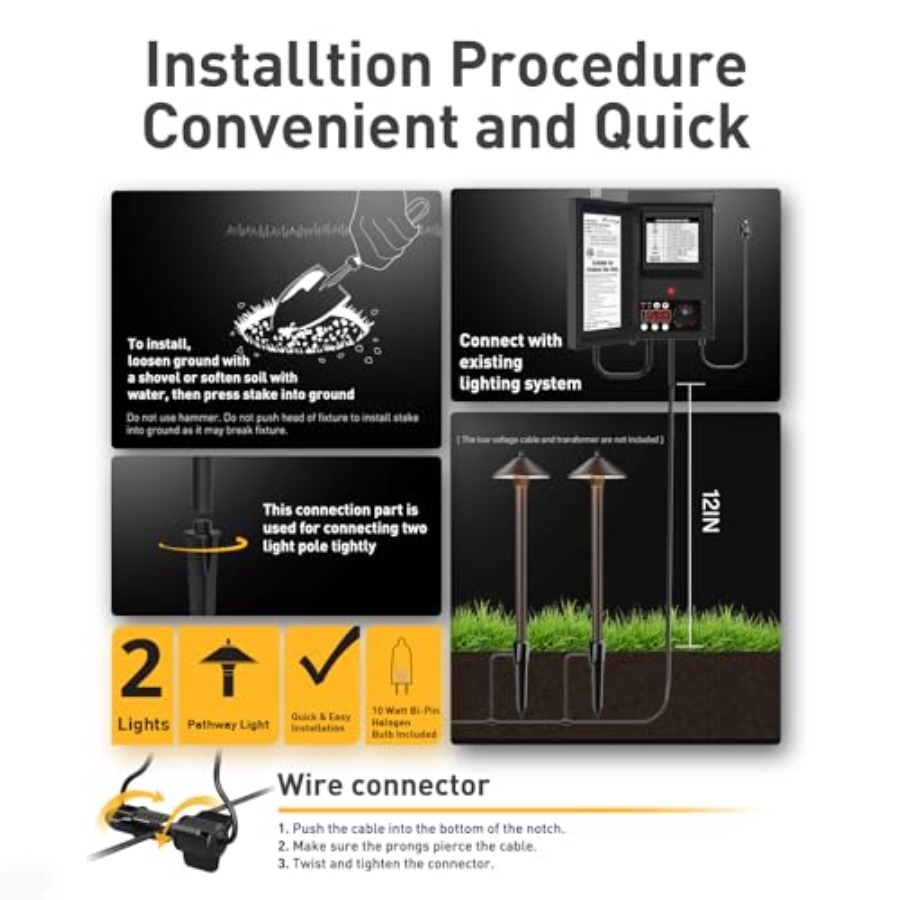 Malibu Low Voltage Pathway Lig - مراجعة Outdoor Lighting Bronze وسعره