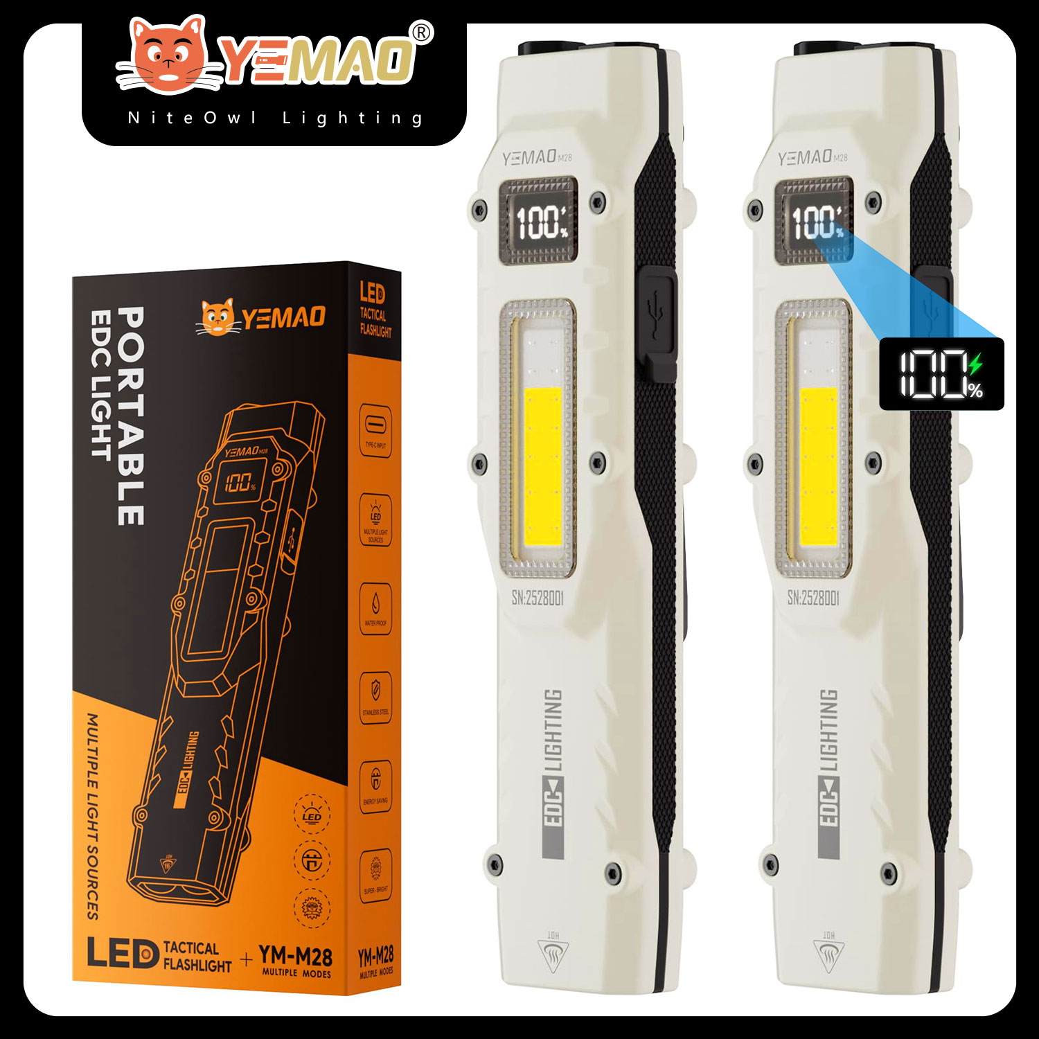 YEMAO M28 Super Bright EDC Fla - مراجعة Outdoor Lighting Nearby وسعره