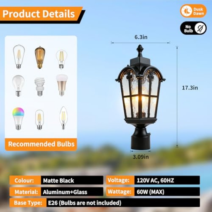 Sensor Outdoor Post Lights Wat - مراجعة Outdoor Lighting Lamps وسعره