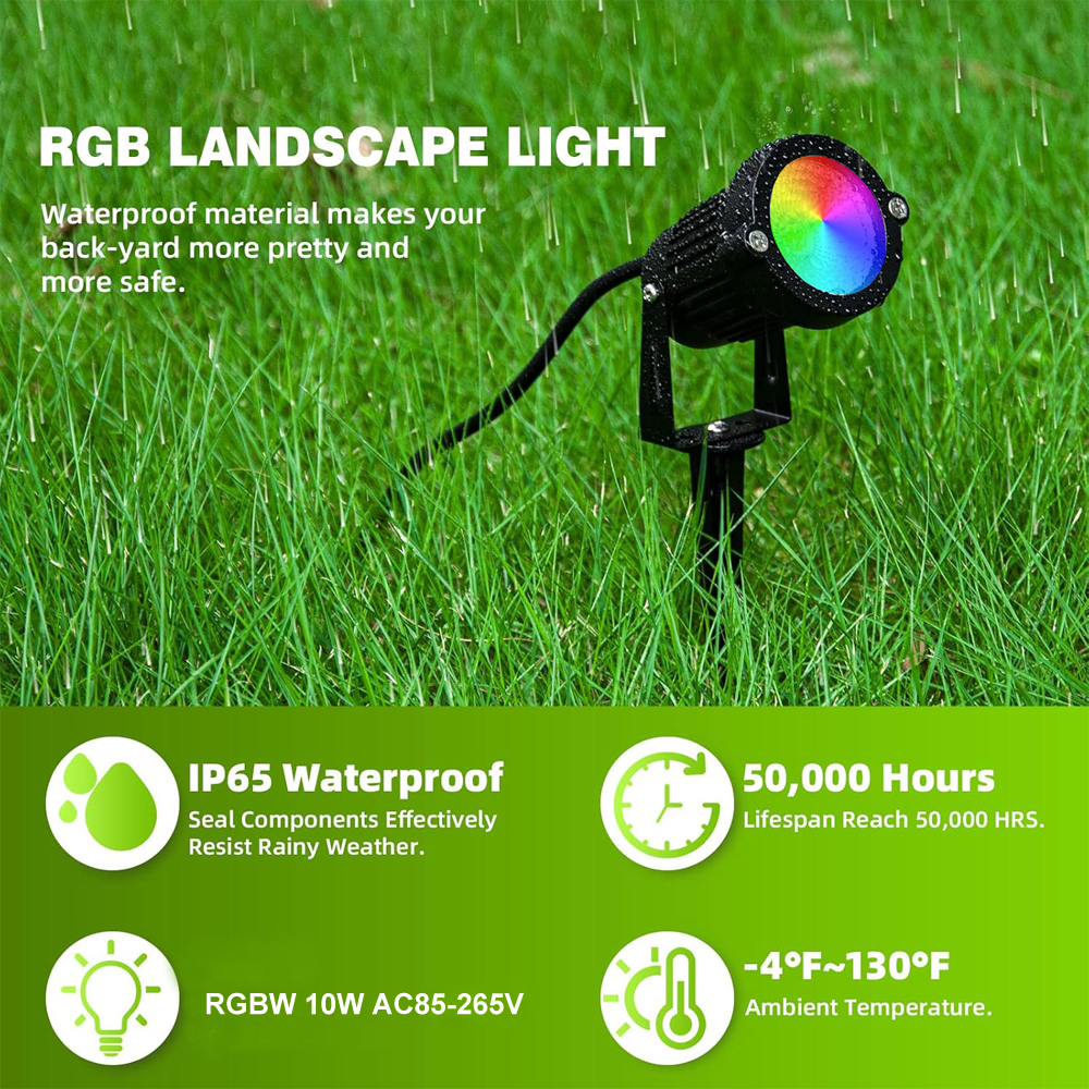 RGBW Landscape Lighting 10W wi - مراجعة Outdoor Lighting Tree وسعره