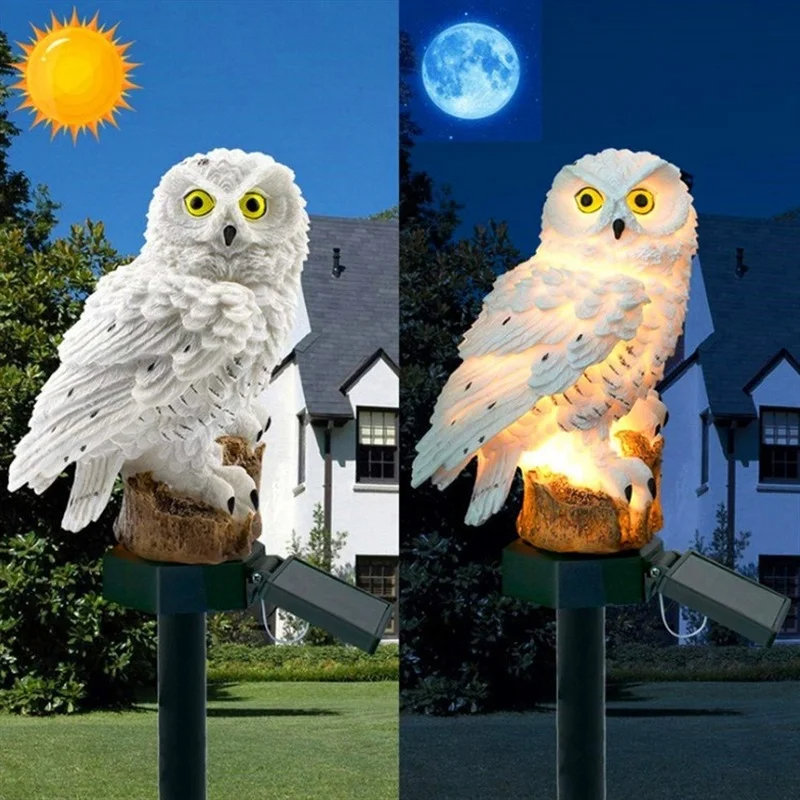 Solar Owl Statue Garden Light  - مراجعة Outdoor Lighting Replacement Bulbs وسعره
