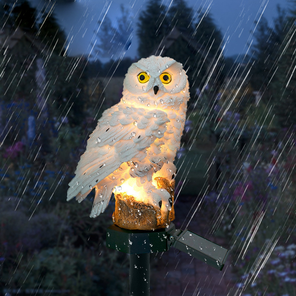 Solar Owl Statue Garden Light  - مراجعة Outdoor Lighting Replacement Bulbs وسعره