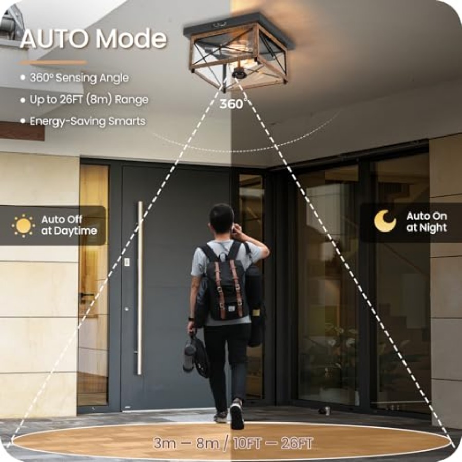 Outdoor Ceiling Light with Mot - مراجعة Motion Sensor Outdoor وسعره