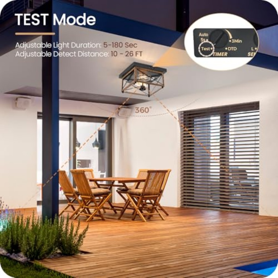 Outdoor Ceiling Light with Mot - مراجعة Motion Sensor Outdoor وسعره