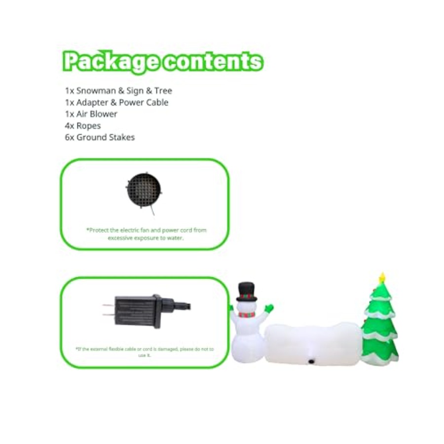 10FT Inflatable Snowman with T - مراجعة Outdoor Lighting Tree وسعره
