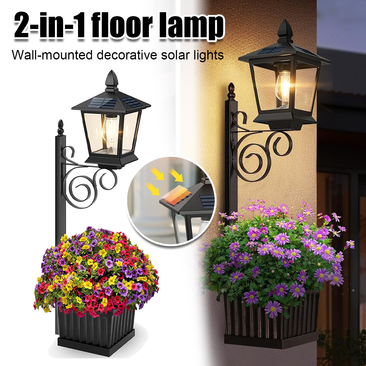 2-in-1 Solar Garden Planter La - مراجعة Outdoor Lighting Lamps وسعره