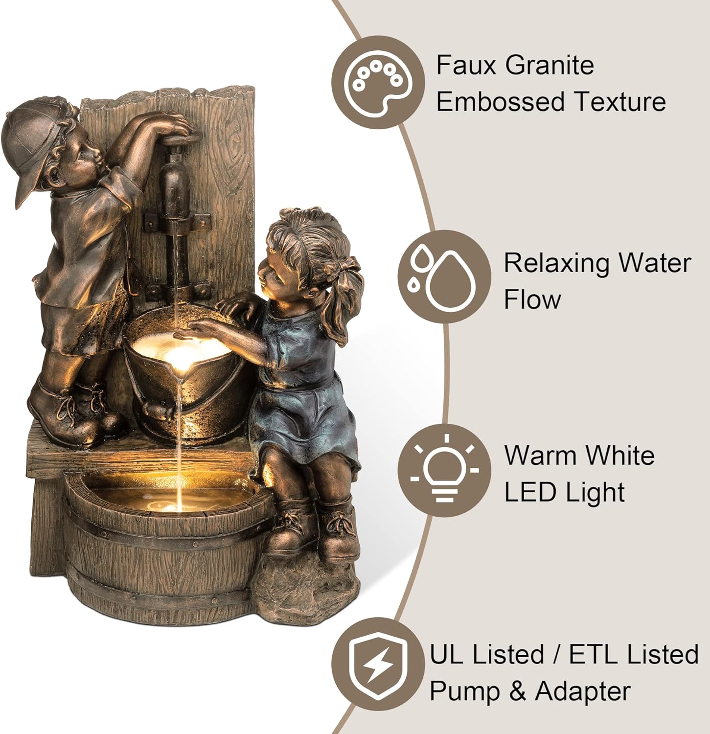 Outdoor Water Fountain with LE - مراجعة Outdoor Lighting Bronze وسعره