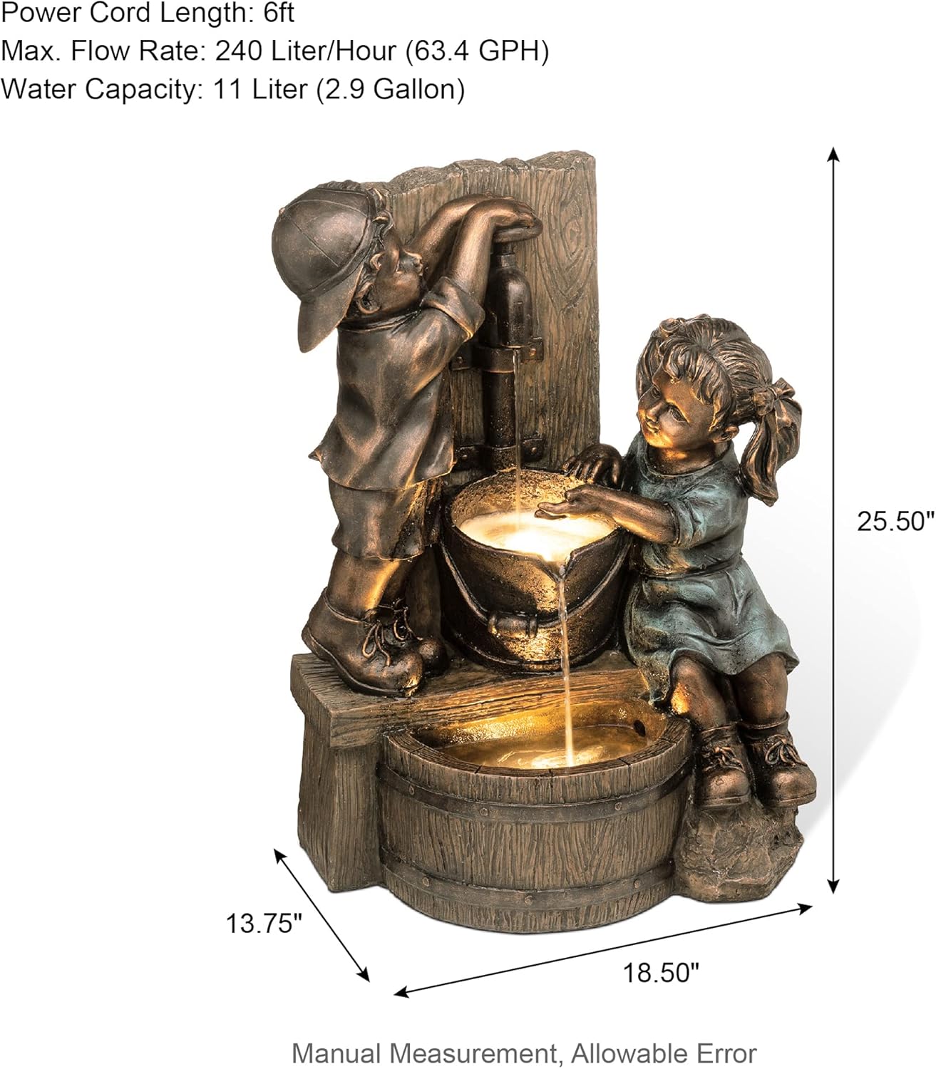 Outdoor Water Fountain with LE - مراجعة Outdoor Lighting Bronze وسعره