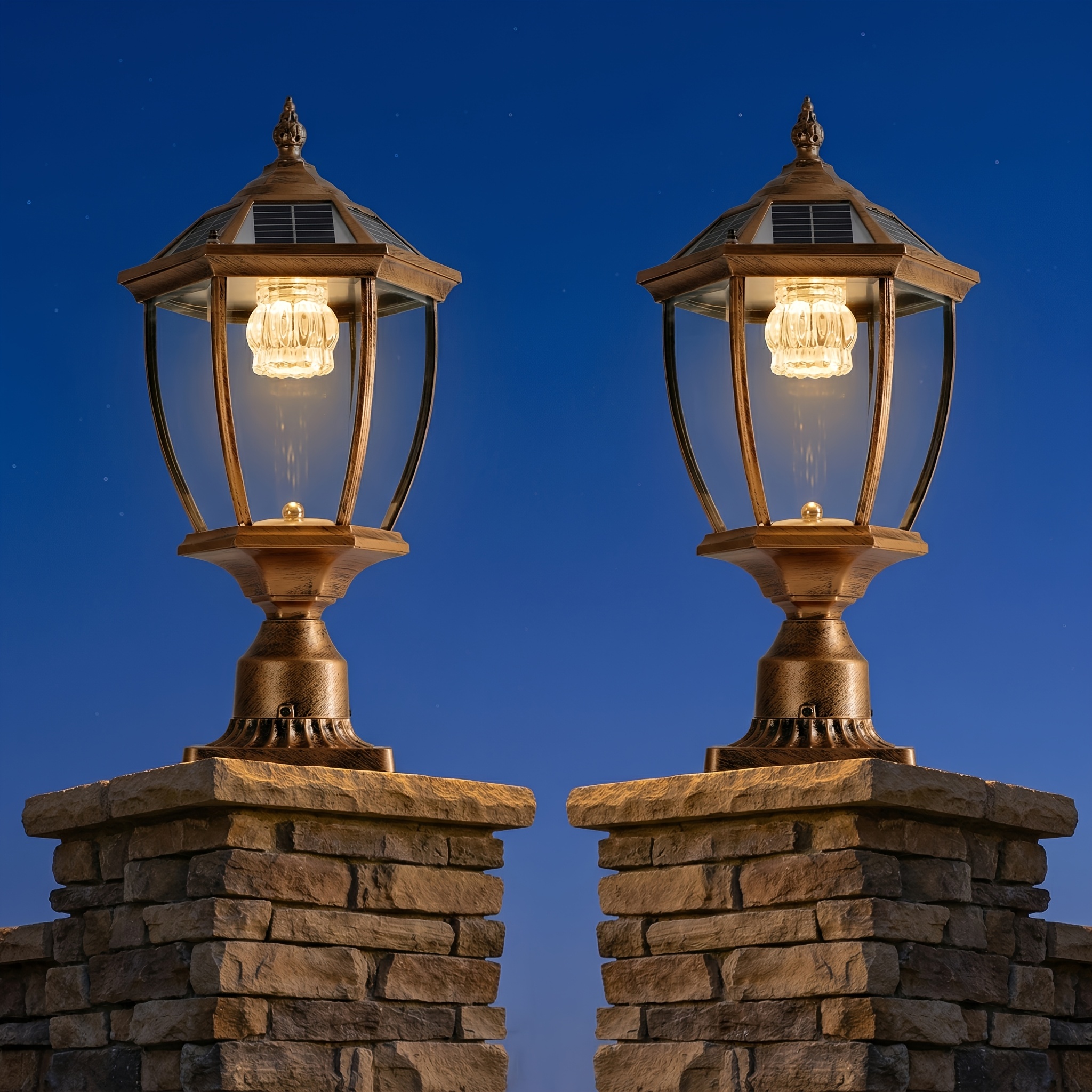 Vintage Solar LED Post Light - - مراجعة Outdoor Lighting Bronze وسعره