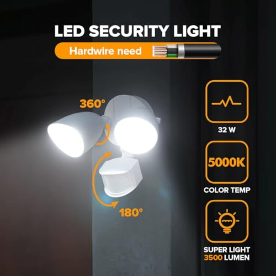 32W 3500 Lumen LED Security Li - مراجعة Motion Sensor Outdoor وسعره