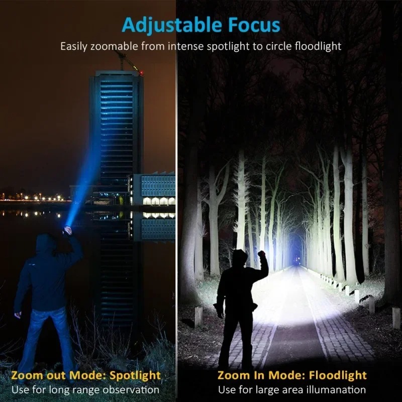 T6 LED Rechargeable Flashlight - مراجعة Outdoor Lighting Nearby وسعره