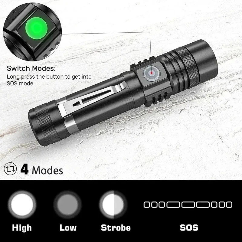 T6 LED Rechargeable Flashlight - مراجعة Outdoor Lighting Nearby وسعره