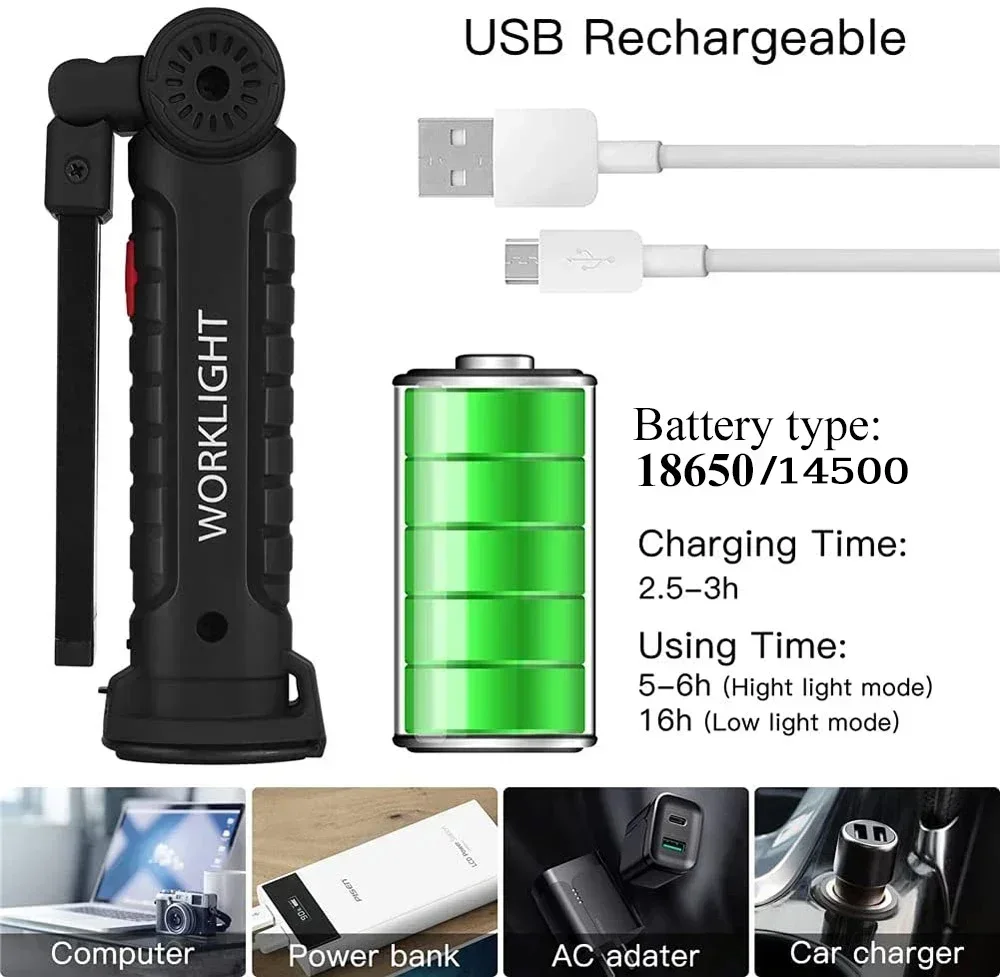 LED COB Flashlight USB Recharg - مراجعة Outdoor Lighting Replacement Bulbs وسعره