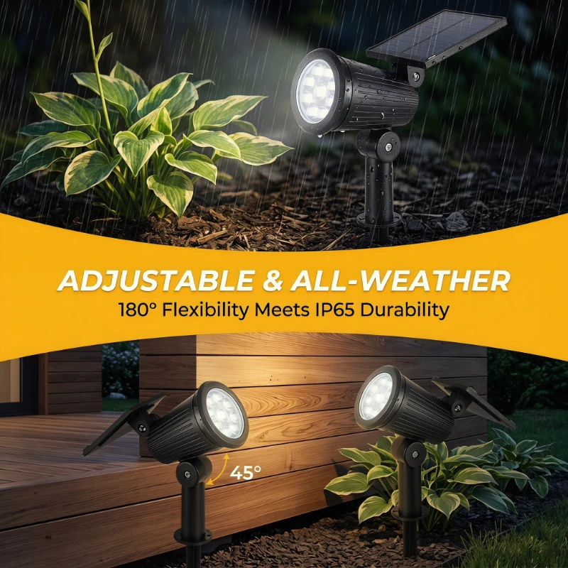 9 LED Solar Spot Lights IP65 W - مراجعة Outdoor Lighting Tree وسعره