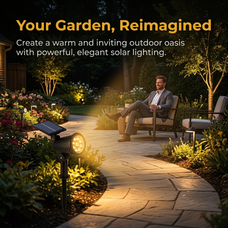 9 LED Solar Spot Lights IP65 W - مراجعة Outdoor Lighting Tree وسعره