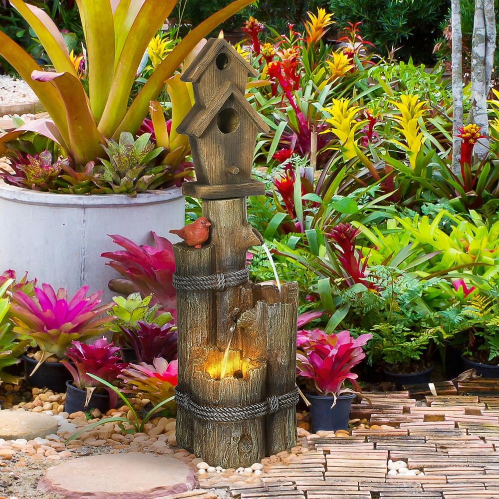 Brown 3-Tier Rustic Tree Trunk - مراجعة Outdoor Lighting Tree وسعره