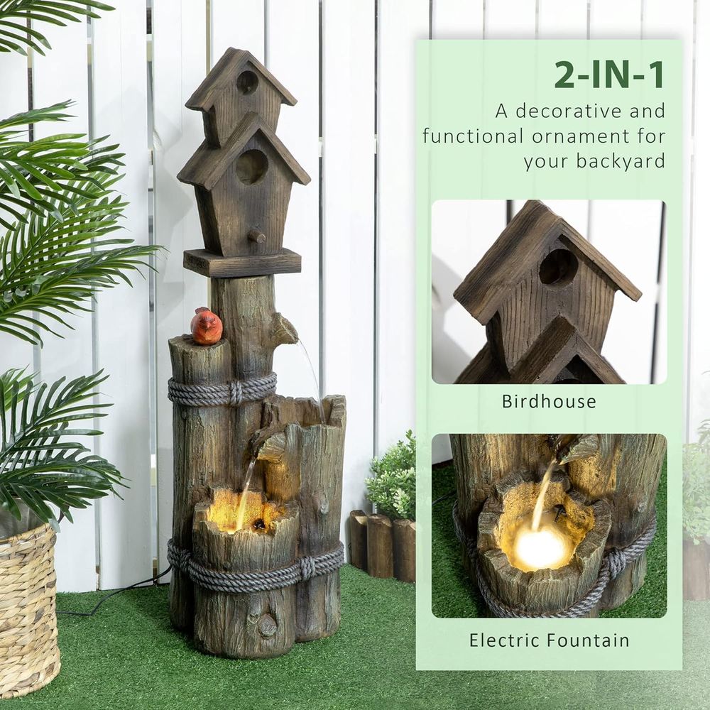 Brown 3-Tier Rustic Tree Trunk - مراجعة Outdoor Lighting Tree وسعره